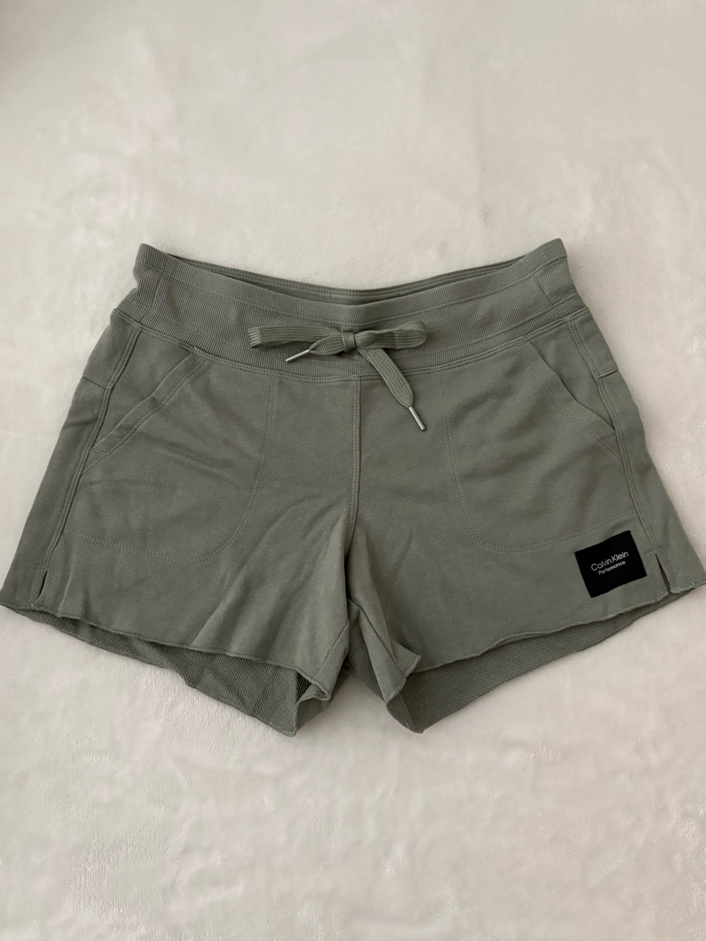 Calvin Klein Women's Green Athletic Drawstring Lounge Shorts